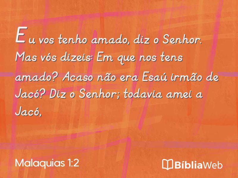 Malaquias 1:2 em imagem para compartilhar