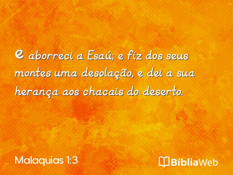 Malaquias 1:3 em imagem para compartilhar