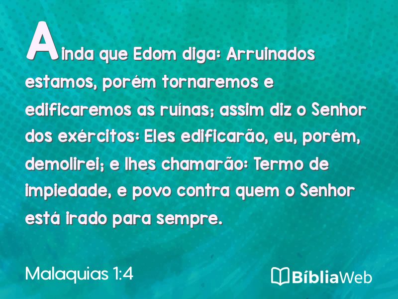 Malaquias 1:4 em imagem para compartilhar