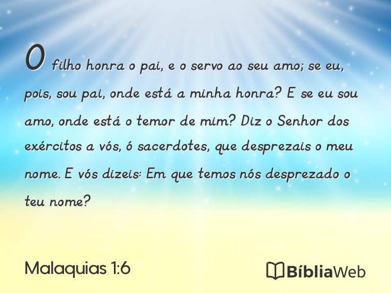 Malaquias 1:6 em imagem para compartilhar