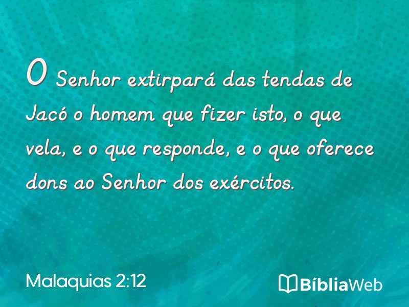 Malaquias 2:12 em imagem para compartilhar