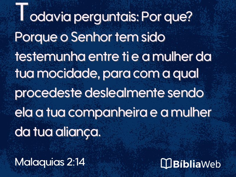 Malaquias 2:14 em imagem para compartilhar