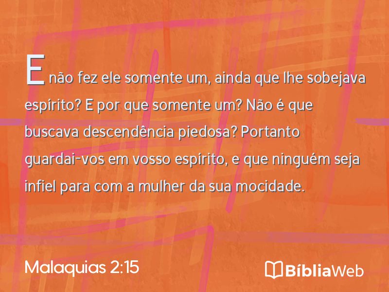 Malaquias 2:15 em imagem para compartilhar