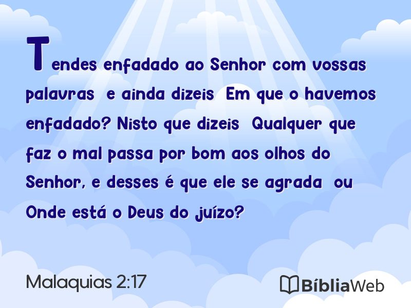 Malaquias 2:17 em imagem para compartilhar