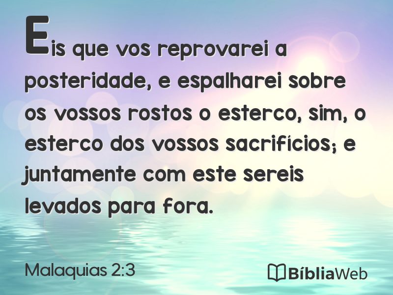 Malaquias 2:3 em imagem para compartilhar