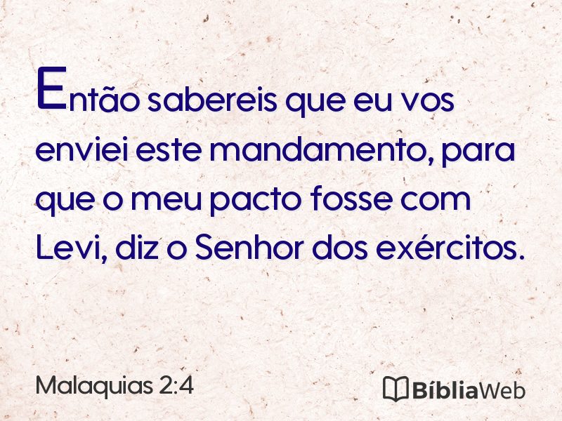 Malaquias 2:4 em imagem para compartilhar