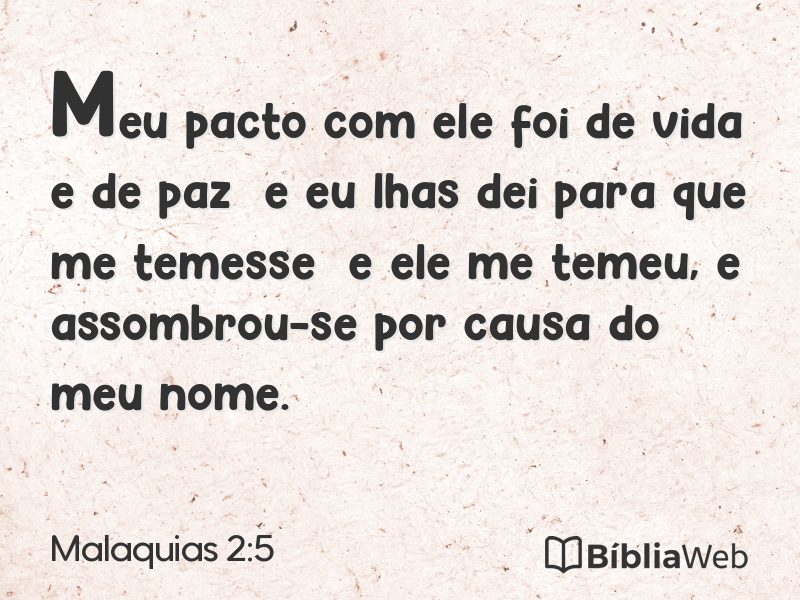 Malaquias 2:5 em imagem para compartilhar