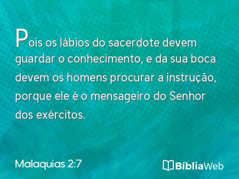 Malaquias 2:7 em imagem para compartilhar