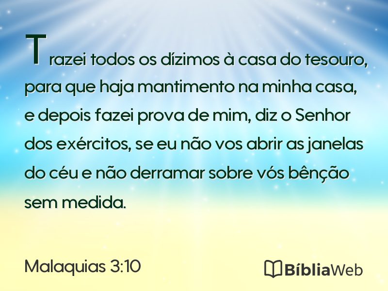 Malaquias 3:10 em imagem para compartilhar