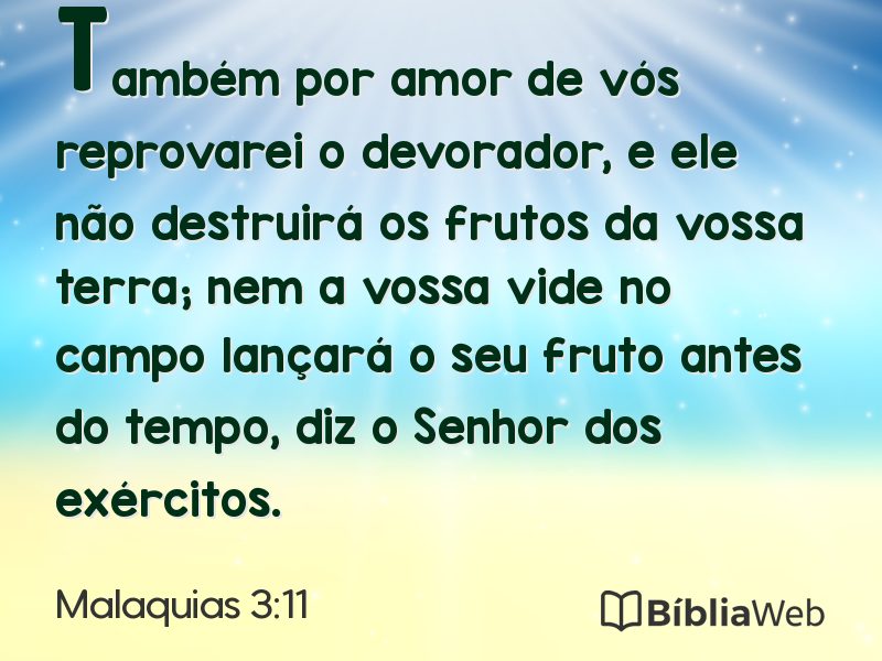 Malaquias 3:11 em imagem para compartilhar