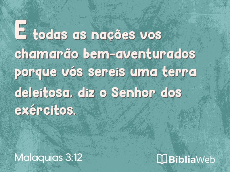 Malaquias 3:12 em imagem para compartilhar