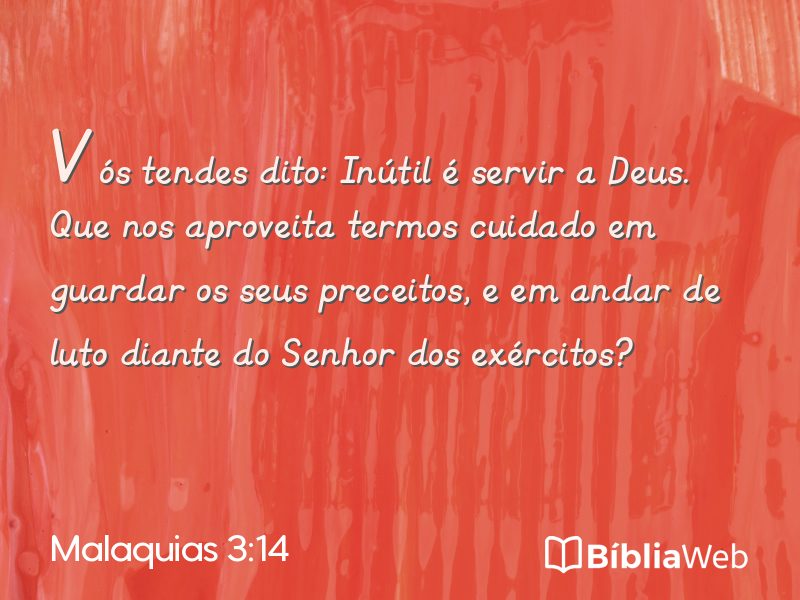 Malaquias 3:14 em imagem para compartilhar