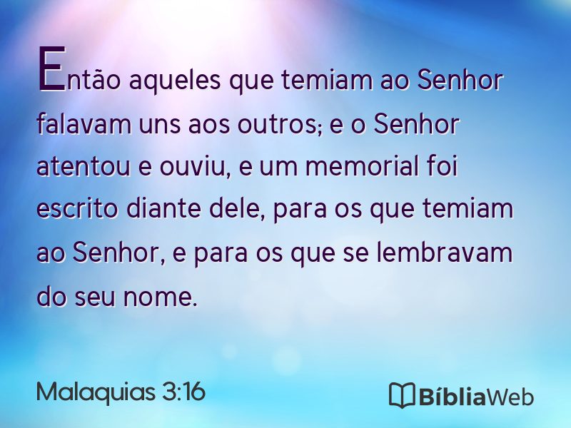 Malaquias 3:16 em imagem para compartilhar