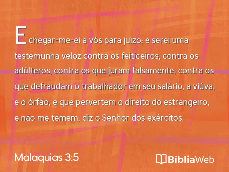 Malaquias 3:5 em imagem para compartilhar