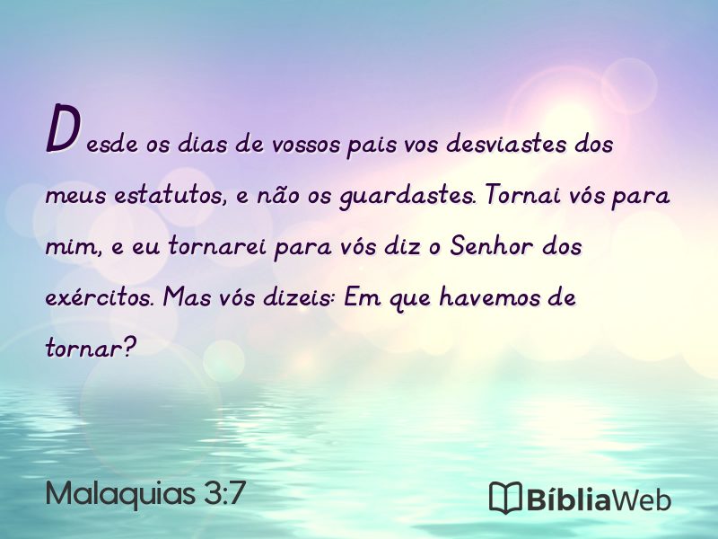 Malaquias 3:7 em imagem para compartilhar
