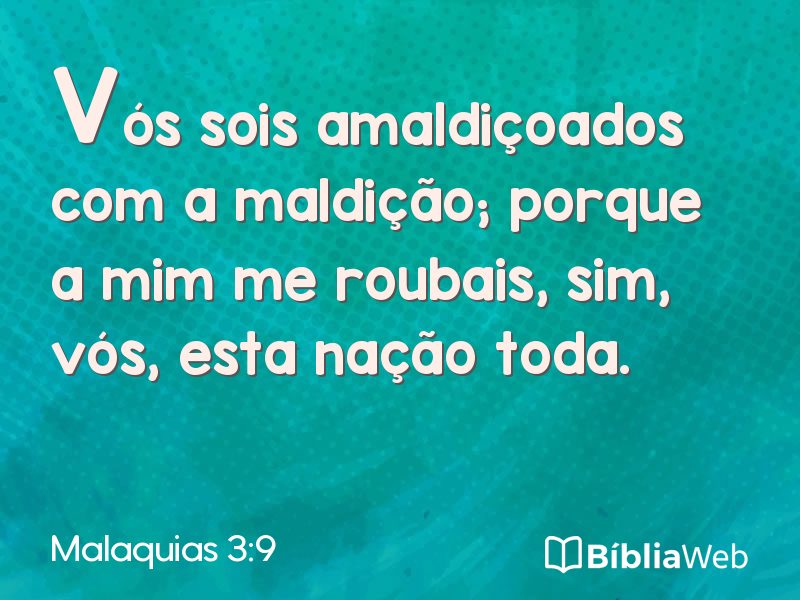 Malaquias 3:9 em imagem para compartilhar