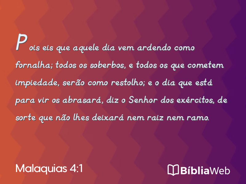 Malaquias 4:1 em imagem para compartilhar