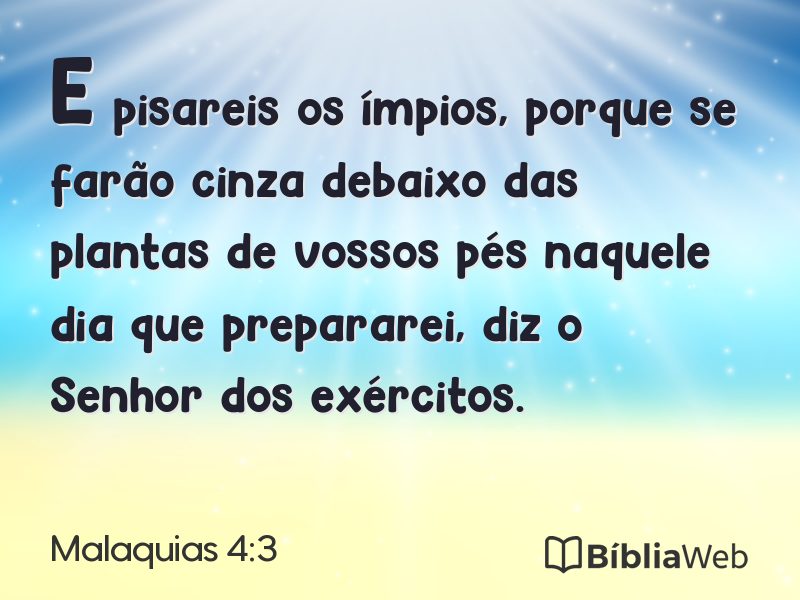 Malaquias 4:3 em imagem para compartilhar