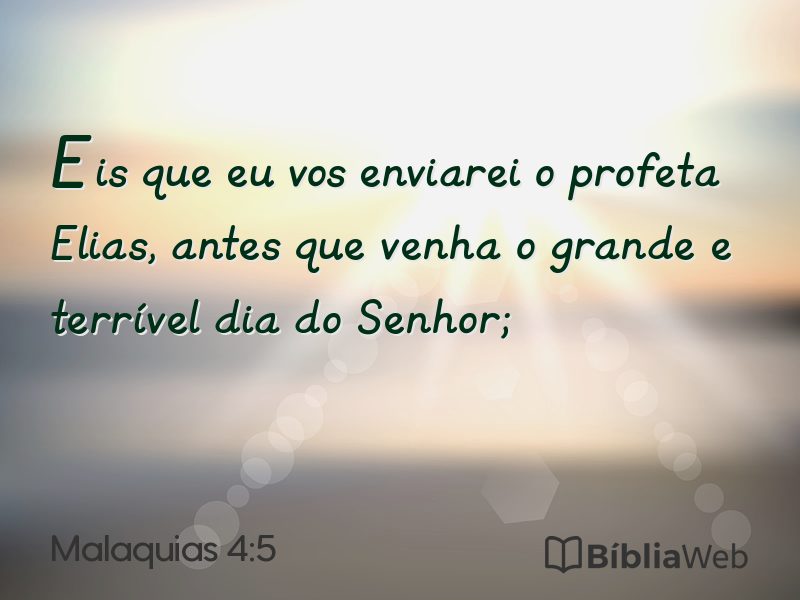 Malaquias 4:5 em imagem para compartilhar