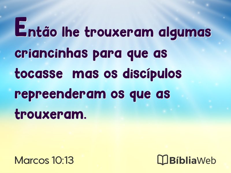Marcos 10:13 em imagem para compartilhar
