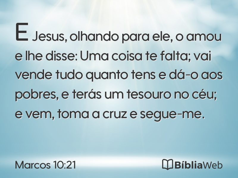 Marcos 10:21 em imagem para compartilhar