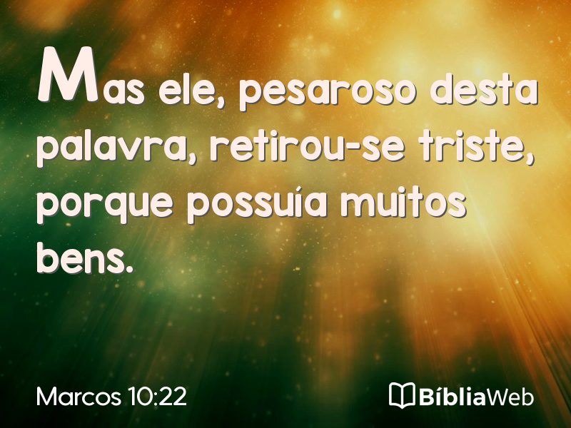 Marcos 10:22 em imagem para compartilhar