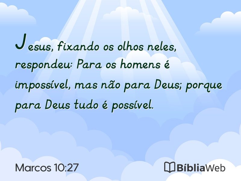 Marcos 10:27 em imagem para compartilhar
