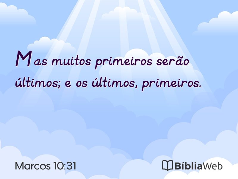 Marcos 10:31 em imagem para compartilhar