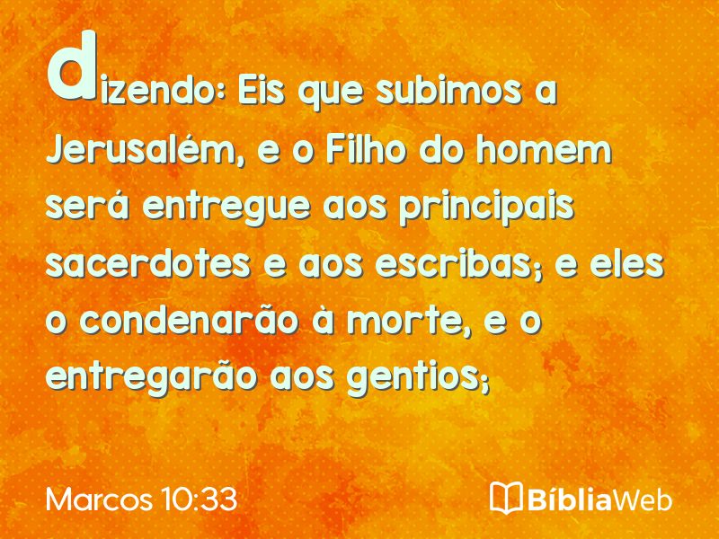 Marcos 10:33 em imagem para compartilhar