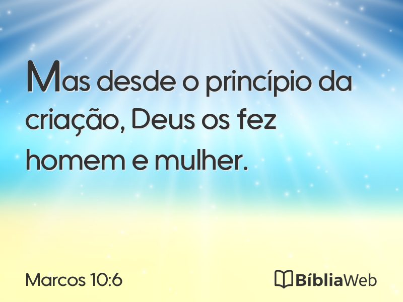 Marcos 10:6 em imagem para compartilhar