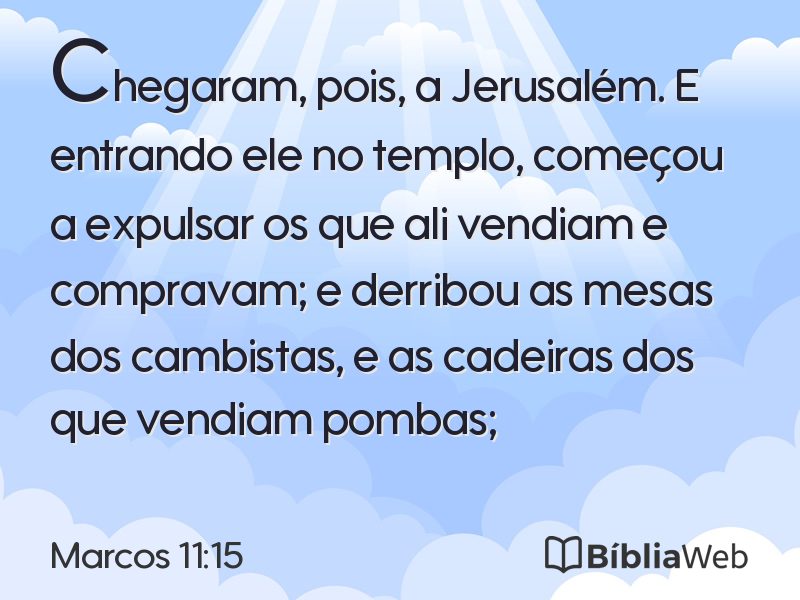 Marcos 11:15 em imagem para compartilhar