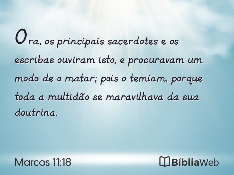 Marcos 11:18 em imagem para compartilhar