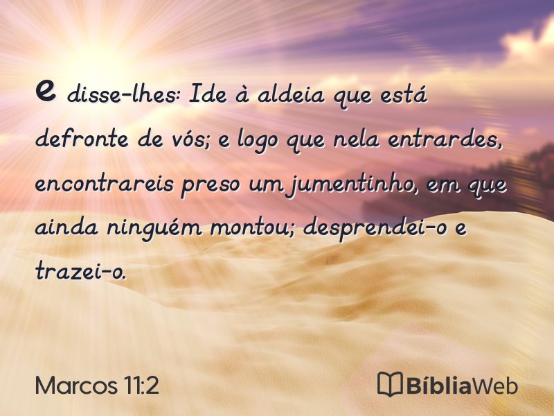 Marcos 11:2 em imagem para compartilhar