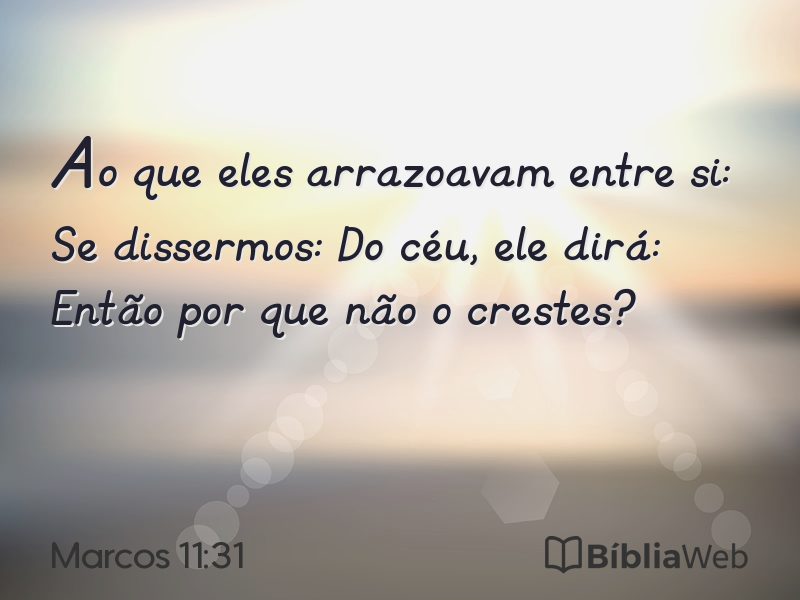 Marcos 11:31 em imagem para compartilhar