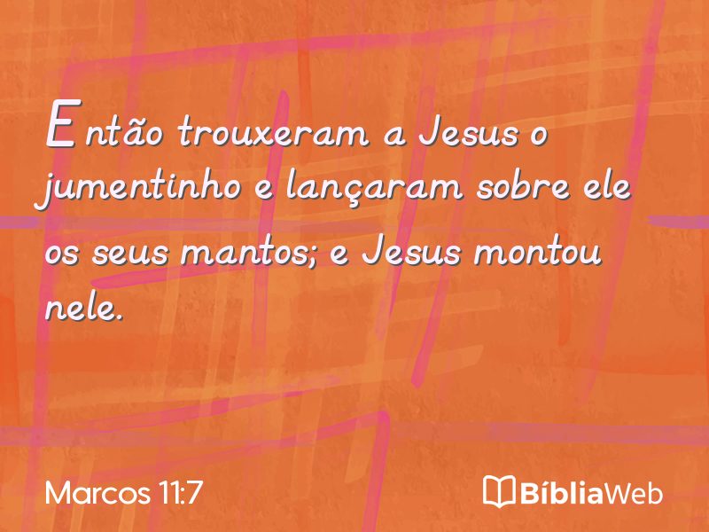 Marcos 11:7 em imagem para compartilhar