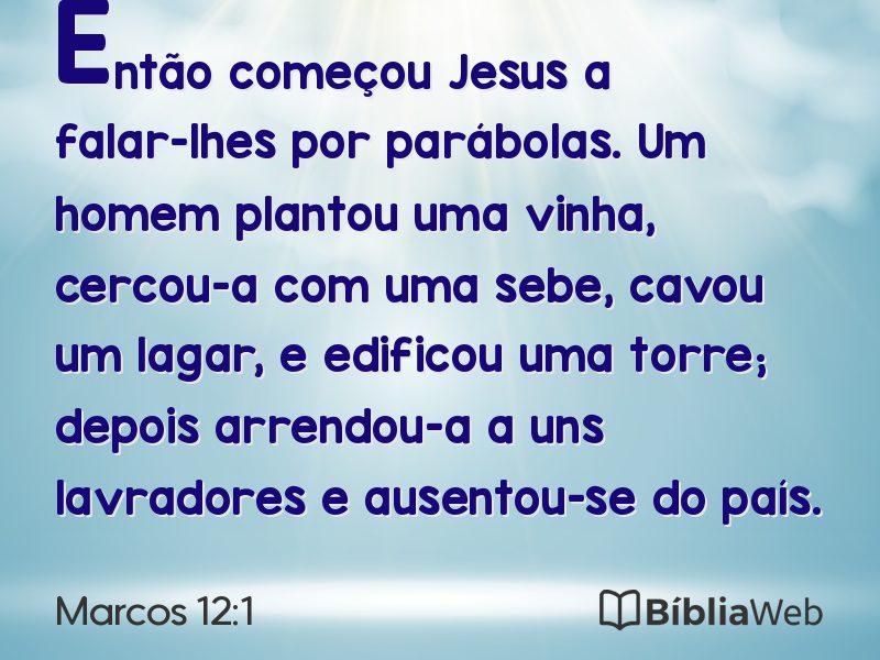 Marcos 12:1 em imagem para compartilhar
