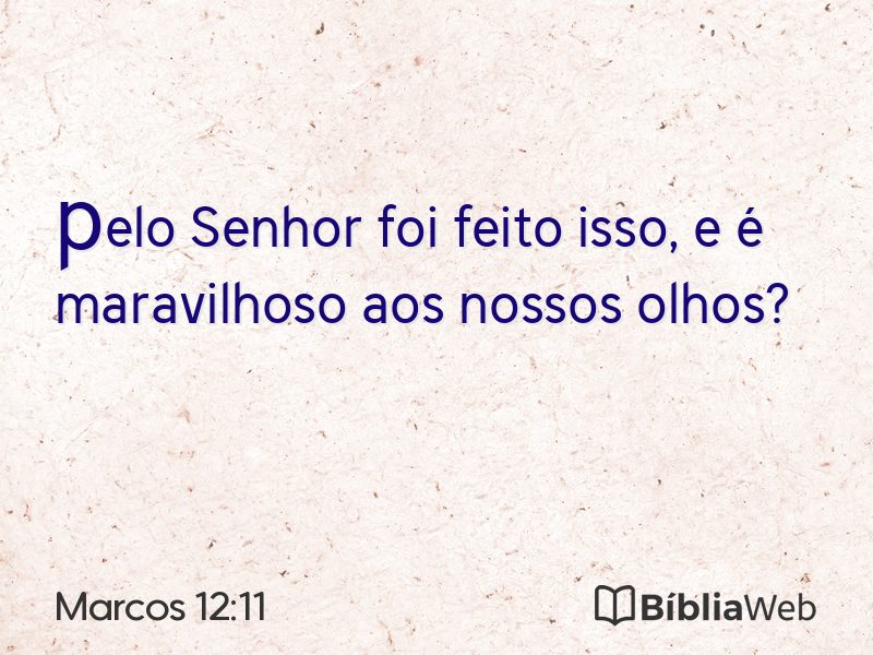 Marcos 12:11 em imagem para compartilhar