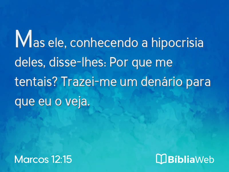 Marcos 12:15 em imagem para compartilhar