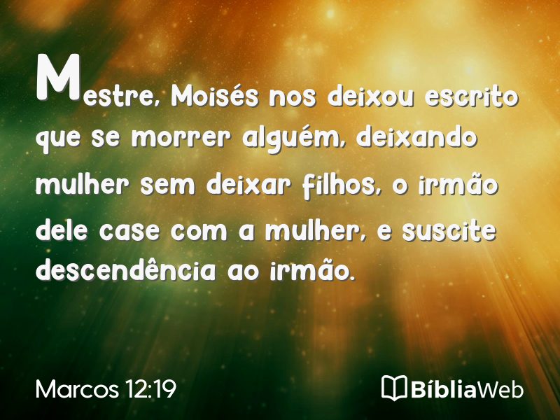 Marcos 12:19 em imagem para compartilhar
