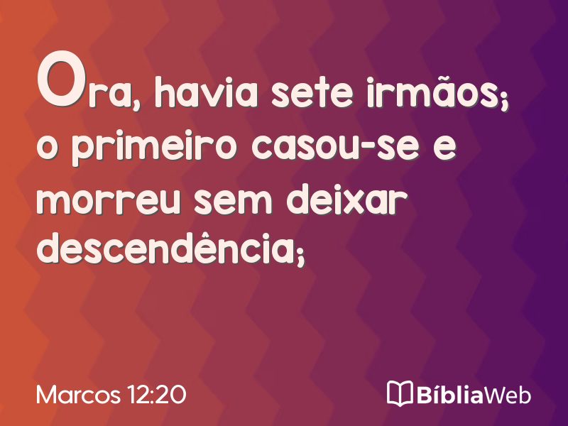 Marcos 12:20 em imagem para compartilhar