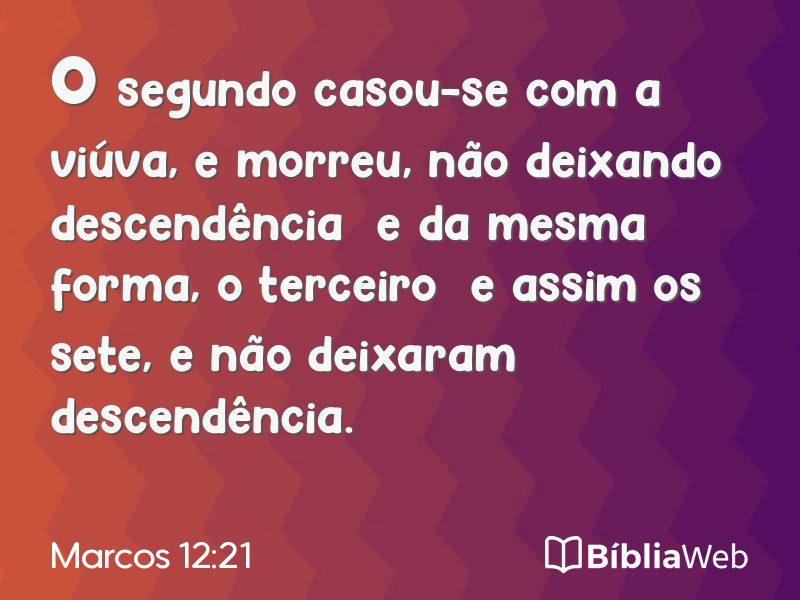 Marcos 12:21 em imagem para compartilhar