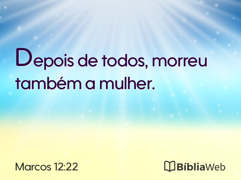 Marcos 12:22 em imagem para compartilhar