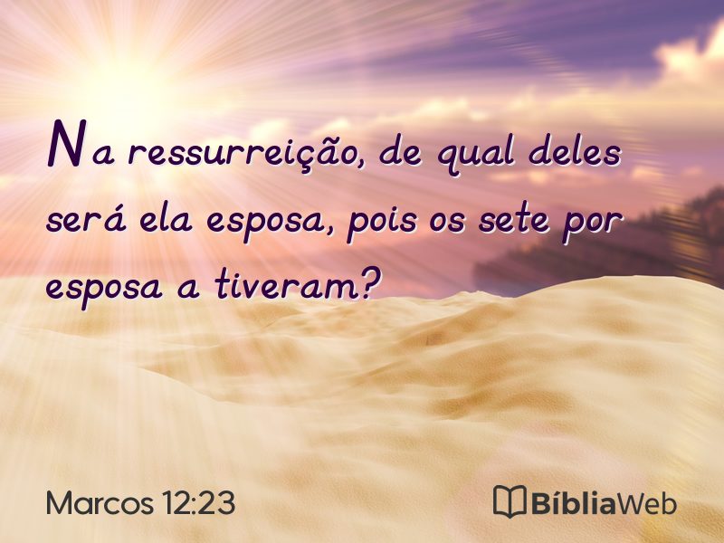 Marcos 12:23 em imagem para compartilhar