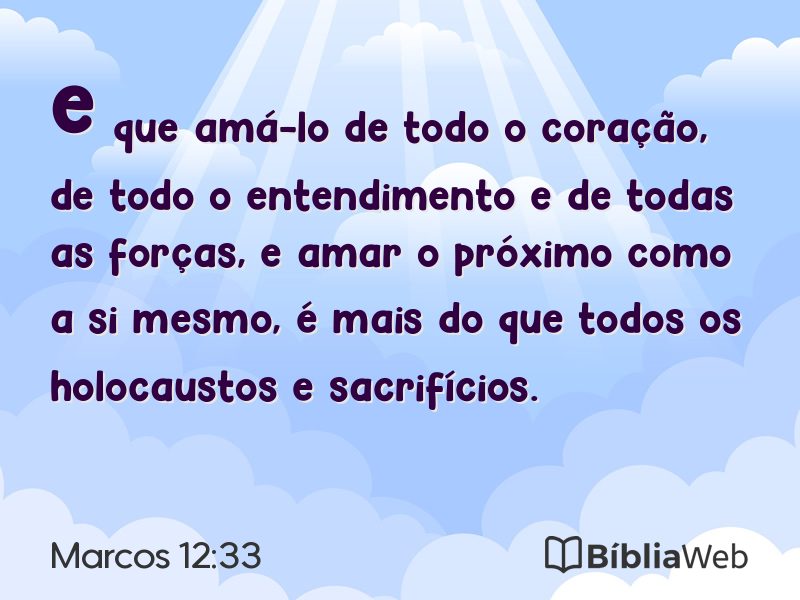 Marcos 12:33 em imagem para compartilhar