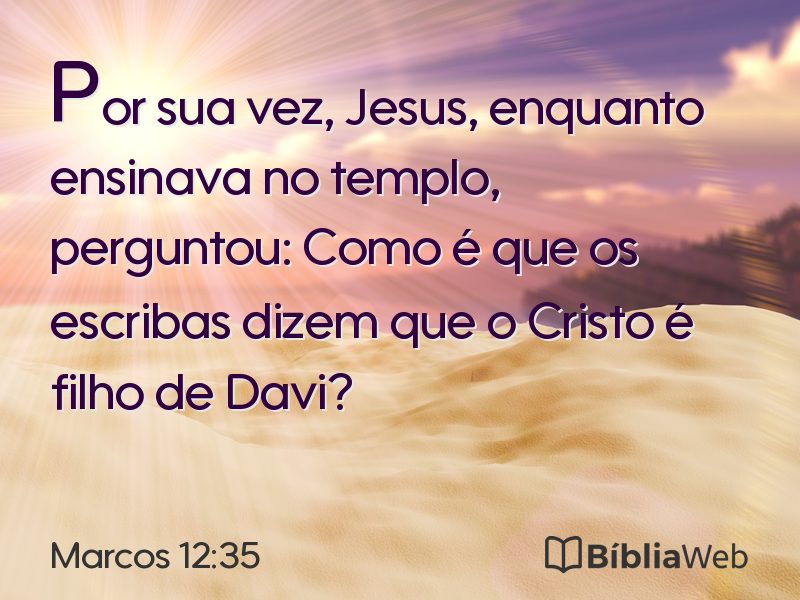 Marcos 12:35 em imagem para compartilhar