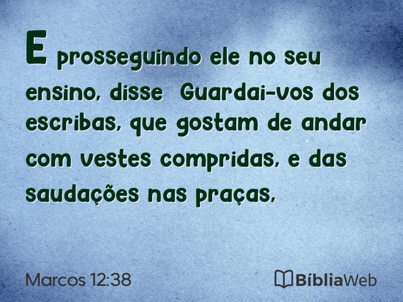 Marcos 12:38 em imagem para compartilhar