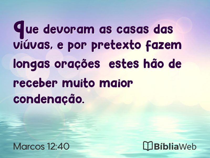 Marcos 12:40 em imagem para compartilhar