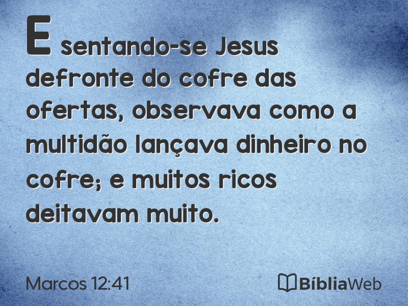 Marcos 12:41 em imagem para compartilhar