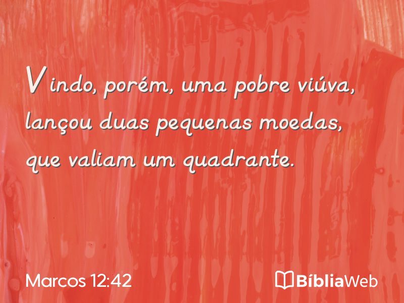 Marcos 12:42 em imagem para compartilhar