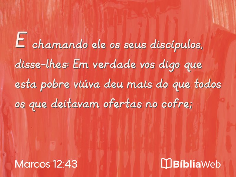Marcos 12:43 em imagem para compartilhar